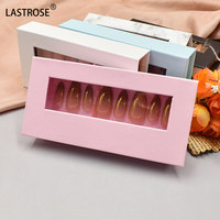Boîtes à cils uniques vides Logo privé Emballage pour ongles Boîte d'emballage pour cils à paillettes rose or rose