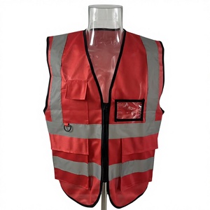 Gilet de sécurité respirant de qualité bleue, sans manches, vêtements réfléchissants avec bandes réfléchissantes, gilet d'urgence pour les travailleurs - Product Image 4