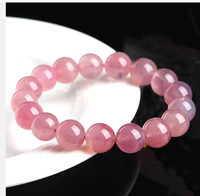 Bracelet extensible en quartz rose violet de Madagascar de haute qualité, perles de pierres précieuses, pour femmes, vente en gros