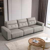 Ensemble de canapés sectionnels de luxe léger, petit appartement, simple, rangée droite, trois places, ensemble de meubles de salon, ensemble de canapés en cuir pour la maison