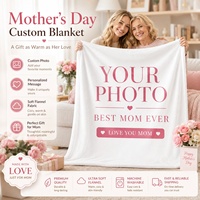 Couverture personnalisée avec photo de bébé, en flanelle douce, cadeau d'anniversaire pour nouveau-né et enfant, vente en gros OEM ODM