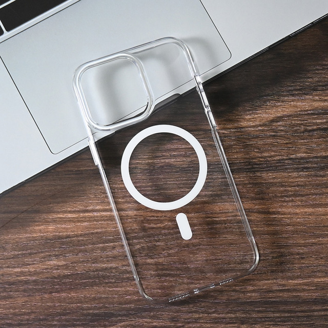 Clear Fashion Transparent Magnetic Hard PC Mobile Phone Case for iPhone 18 17 16 15 14 13 Pro Max Anti-Yellow Protective Cover