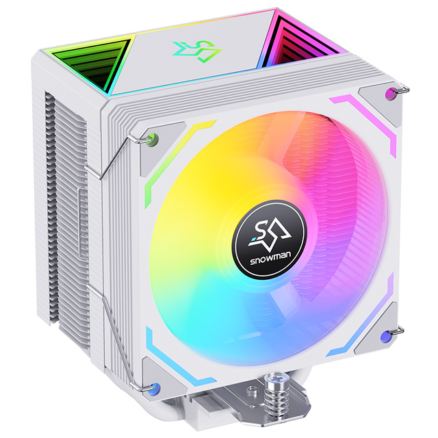SnowMan Factory Direct Sale 90mm CPU Cooler ARGB CPU Fan Gaming Computer 4Pin PWM 2300RPM Tower Air Cooling AMD Socket Cooler