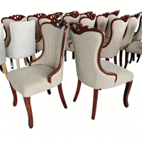 Chaise de salle à manger contemporaine en cuir coloré, fabriquée en Chine, avec pieds en bois, sans accoudoirs, meubles d'appoint pour la maison, pour villa