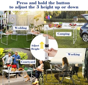 Elegante <span class=keywords><strong>tavolo</strong></span> retrattile bianco <span class=keywords><strong>tavolo</strong></span> da pranzo pieghevole <span class=keywords><strong>tavolo</strong></span> da picnic portatile da campeggio <span class=keywords><strong>tavolo</strong></span> e sedia pieghevoli in plastica per eventi - Product Image 4