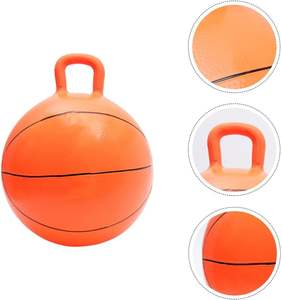 Pelota de baloncesto con tolva de PVC para niños de 45cm, pelota de salto inflable para ejercicio de equilibrio, mango de salto para aula, escuela, parques acuáticos - Product Image 4