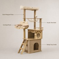 Arbre à chat peu encombrant avec lit pour chat en forme de capsule spatiale, mobilier pratique pour chats d'intérieur