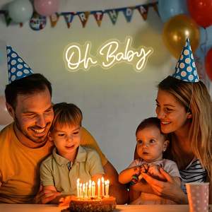 Letrero Luminoso LED 'Oh Baby' Blanco Cálido para Decoración de Pared en Hogar y Centro Comercial, Decoración para Baby Shower - Product Image 4