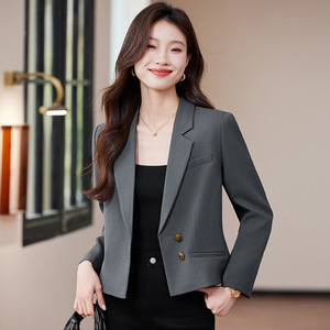 Women's Blazer Spring Autumn 2025 New Style Petite High End Casual Suit Top Solid Color Anti Wrinkle Polyester Fabric - Product Image 4
