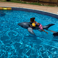 Jouets gonflables en plastique pour enfants, figurines d'animaux de mer, grands requin blancs, position flottant sur la piscine, en Pvc, Durable,