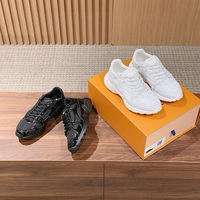 Baskets décontractées de haute qualité, style designer, à semelle épaisse, basses, avec empiècements en maille de vache et couleurs tendance, pour hommes et femmes