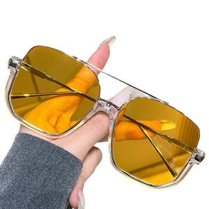 Gafas de sol cuadradas retro 6618 de gran tamaño para mujer, montura naranja, protección UV400, montura de plástico y metal, lentes de PC - Product Image 3