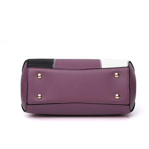 Bolsos de Mano de Cuero PU para Mujer, Bolsos de Hombro con Asa de Color Combinado, Bolsillos Interiores con Cremallera - Product Image 4