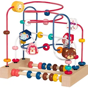 热卖木珠迷宫玩具动物珠迷宫玩具算盘数学儿童玩具