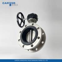 Vanne papillon à bride Wafer en acier inoxydable résistant à l'eau de mer de marque Carter pour l'industrie chimique PN16/PN25 Classe 150/300 Pneumatique