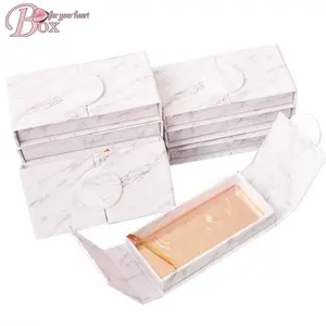 Boîte d'emballage de faux cils, de couleur blanche, Design marbre, en papier magnétique, livraison gratuite OEM