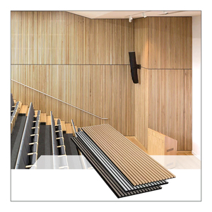 Panneau acoustique composite à lattes en bois MDF à base de fibre PET Akupanel Panneaux et panneaux muraux insonorisés - Product Image 1