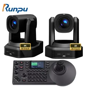 Runpu HD66K Church Studio Broadcast Equipment 4K AI Auto Tracking SDI PTZ Camera And Controller Kit PTZ Camera AI Tracking