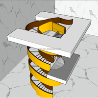 Escaliers en colimaçon décoratifs d'intérieur de conception moderne en bois pour l'escalier en colimaçon de villa
