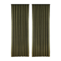 Cortinas Opacas de Chenilla de Algodón y Lino con Bordes Negros, Modernas, Elegantes, de Alta Gama, Personalizables, de Piso a Techo, para Sala de Estar/Dormitorio