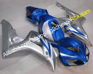 Pour Moto Honda Pièces CBR1000RR <span class=keywords><strong>CBR</strong></span> <span class=keywords><strong>1000</strong></span> 1000RR RR 06 07 <span class=keywords><strong>2006</strong></span> 2007 Argent Bleu Carénage De Rechange Kit - Product Image 1