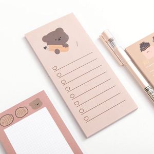 Bloc-notes long à motifs de dessins animés mignons, lignes quadrillées, liste de points à faire, papier mémo, ours kawaii, planificateur quotidien, feuilles de notes, journal, école, bureau - Product Image 4