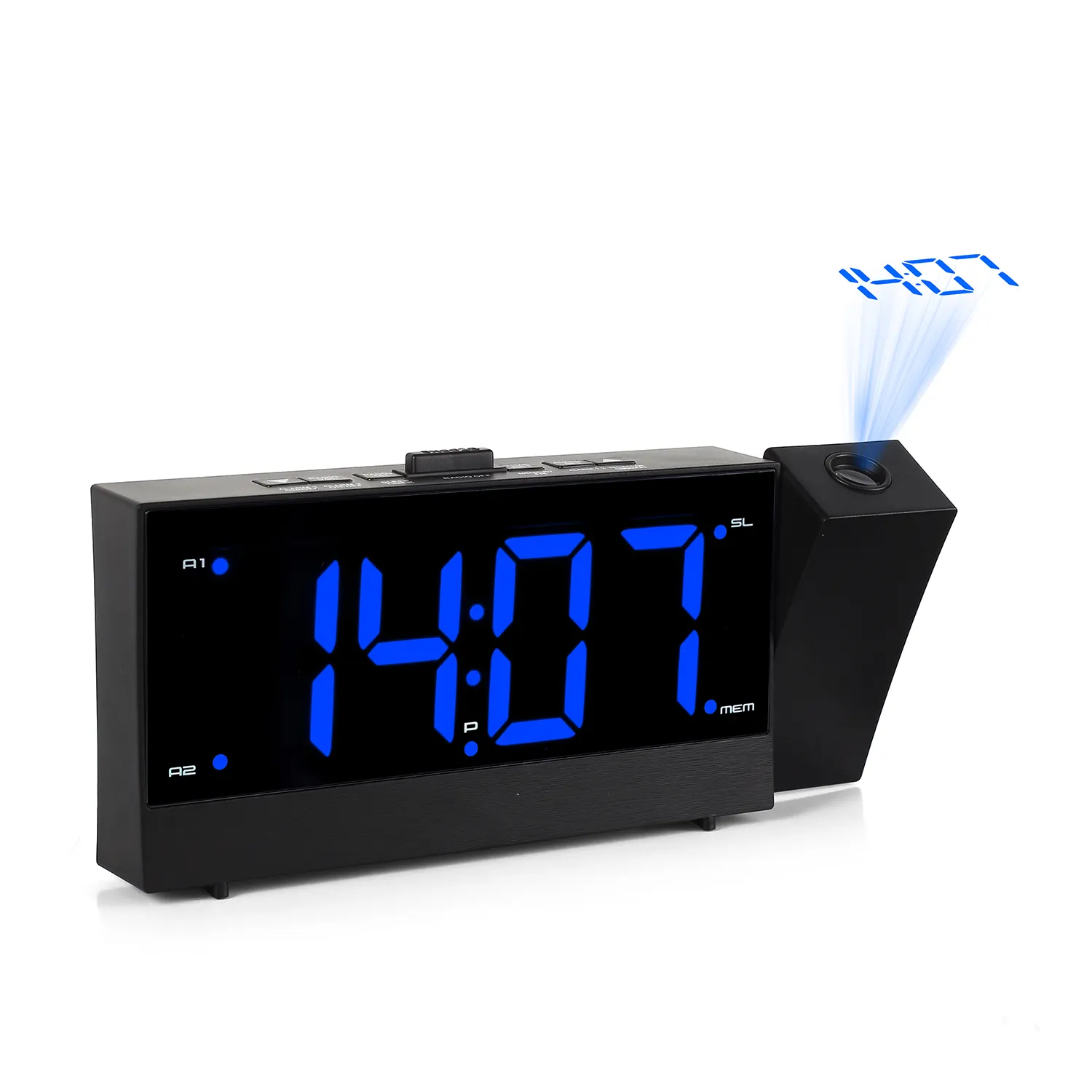 Amazon hot saling new arrivals clock USB charging port radio alarm clock digital projection alarm clock with FM radio