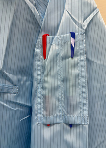 Combinaison de travail unisexe à rayures droites de 5 mm, antistatique ESD, pour salle blanche, avec protection de niveau D - Product Image 4