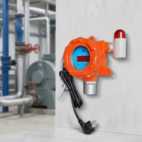 Détecteur de gaz inflammable autonome en alliage d'aluminium orange, analyseur de gaz combustible (méthane, propane) avec alarme sonore et lumineuse