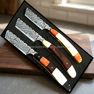 ASAP Economical Fixed-Blade Damascus Stainless Steel Shaving <b>Razor</b> Sustainable Wood Handle Multi-Use Personal Care <b>Men</b> Hotels - Product Image 3