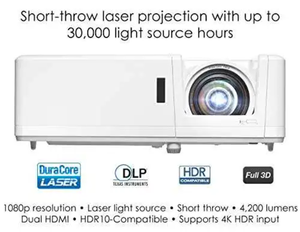 Projecteur Yinzam <span class=keywords><strong>Optoma</strong></span> GT1090HDR Laser à courte portée | Entrée HDR 4K | Fonctionnement fiable sans lampe | DLP | - Product Image 2