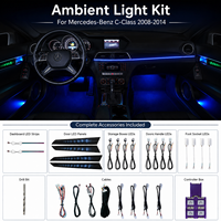 Kit d'éclairage d'ambiance Xenplus 12V pour Mercedes-Benz Classe C W204 2010-2014 Quatre Portes Chaîne d'étoiles 18 Lumières Décor Arc-en-ciel