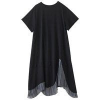 Nouvelle Robe Longue Noire Gothique en Maille pour Femme 2026, Panneau en Maille, Ourlet Asymétrique, Coupe Oversize, Style Coréen Streetwear Tendance pour l'Été