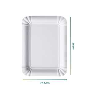 Vassoio da portata in cartone bianco da 10kg 35x25.5cm 74 pz per pasticceria e Pizzeria da asporto - Product Image 2