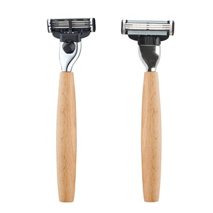 Custom Logo Accept 3 <strong>German</strong> Imported Blade Feature <strong>Razor</strong> Biodegradable Wood <strong>Razor</strong> Bamboo Wood <strong>Razor</strong> Shaving - Product Image 2