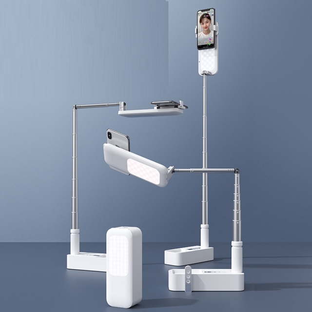 V6 1.3m Wireless Live Broadcast Bracket Beauty Fill Light Multi-Function Folding Outdoor Bracket Phone Stand