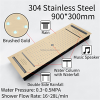 HIDEEP Jiangmen 2023 nouveau 36*12 pouces musique Led pommeau de douche pluie cascade colonne d'eau robinet de douche thermostatique