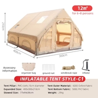 Tente de camping gonflable familiale pour l'extérieur, tente de plage imperméable en tissu Oxford double couche, tente gonflable pour le camping