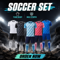 Jersey Sepak Bola Logo Kustom 100% Poliester Cetak Digital Cepat Kering Slim Fit Lengan Pendek Nama/Nomor Tim Pria