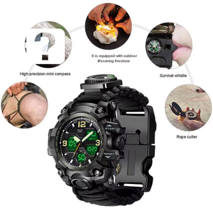 Outdoor Tactical <b>Survival</b> Multifunctional Hand Woven Paracord Compass <b>Watch</b> - Product Image 4