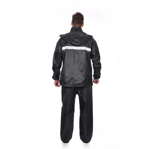 100% Polyester PVC không thấm nước Áo Mưa Quần <span class=keywords><strong>y</strong></span>ếm có dâ<span class=keywords><strong>y</strong></span> đeo trùm đầu áo mưa màu đen áo mưa bán buôn câu cá Golf thiết bị - Product Image 6