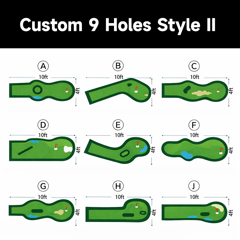 9 buche personalizzate Golf Green Style II