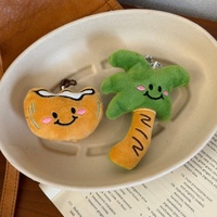 Porte-clés en peluche personnalisé noix de coco et palmier, doux et mignon, en forme de fruit ou de plante, vente en gros, OEM, ODM, logo personnalisé, breloque de sac, cadeau pour enfants