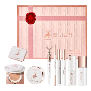 Set hadiah Makeup Eyeshadow Lip Gloss, Set kotak hadiah kecantikan, hadiah liburan, Lipstik pacar, 10 buah Set Perawatan Kulit