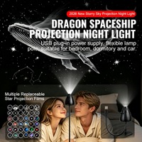 Projecteur Galaxie Veilleuse 2 en 1 360° °   Lampe de projection HD USB rotative Mini ciel étoilé pour chambre à coucher, décoration intérieure, sommeil de bébé