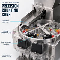 Machine de comptage de pilules, comprimés et capsules semi-automatique électronique à commande PLC, certifiée CE, facile à nettoyer, pour les bonbons gélifiés