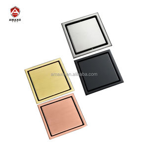AMAXO Nouvelle grille de douche carrée en acier inoxydable SUS304 encastrée pour salle de bain, drain de sol anti-odeur, insert de carrelage, couvercle de grille invisible - Product Image 3