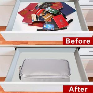 Boîte à documents ignifuge multicouche en fibre de verre avec fermeture éclair, sac de rangement de bureau élégant, motif pour documents importants, logo personnalisé - Product Image 4