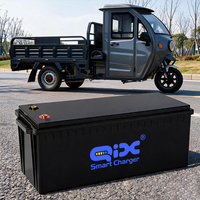 Tuk-tuk électrique avec batterie LiFePO4 72V 100Ah, certifié CE/RoHS, directement de l'usine, ODM personnalisé, autonomie de 6000 cycles