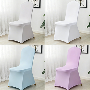 Fundas Blancas para Sillas <span class=keywords><strong>de</strong></span> Banquete y Bodas, <span class=keywords><strong>de</strong></span> Poliéster y Spandex, Elásticas, para Hoteles y Reuniones, Fundas para Sillas <span class=keywords><strong>de</strong></span> Comedor - Product Image 3